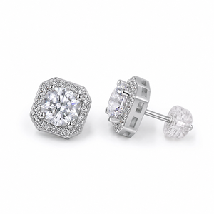 Luxury Women's Classic Design 925 Sterling <b>Silver</b> GRA Certificated Round Cut Moissanite <b>Stud</b> <b>Earrings</b> Women's - Product Image 4