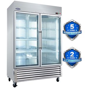 54 \ "commerciale in acciaio inox Reach-in Merchandiser frigorifero 46 Cu.ft Display Freezer frigo porta a vetri a battente LED - Product Image 1
