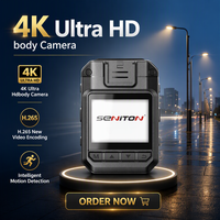 Caméra corporelle 4K Ultra HD avec carte MicroSD et TF pour patrouille extérieure, dotée de vision nocturne, grand angle et stockage multi-données