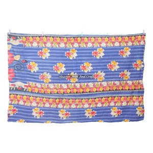 Indian Vintage Kantha <b>Quilts</b> Indian Reversible Hand Stitched Heavy <b>Throw</b> Old Sari Blanket Patch Work Heavy 3 To 5 Layers Kantha - Product Image 6