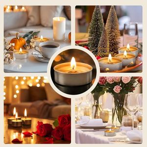 Unscented White Tealight <b>Candles</b> Long Burning Smokeless Wax <b>Candles</b> for Home Decor Diwali Decoration <b>Spa</b> Meditation - Product Image 6
