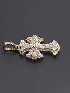 RB Gems - Collar con Colgante de Cruz de Diamante Moissanita Cultivado en Laboratorio, Certificado por IGI, Chapado en Plata, Corte Brillante Redondo, Lujoso, Unisex - Product Image 5