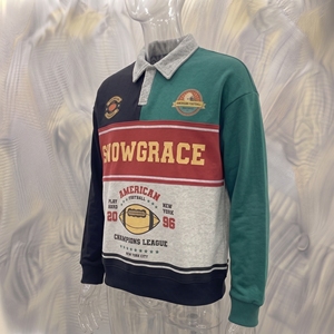 เสื้อแจ็คเก็ตแขนยาวผู้ชายสีสันตัดกัน ยี่ห้อ Snowgrace ปักโลโก้ ปกคอพับ ทรงปกติ เสื้อผ้าสำหรับผู้ใหญ่ - Product Image 4