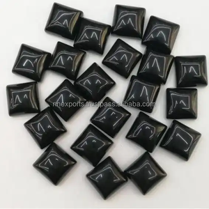 Cabujón cuadrado de ónix negro Natural de 8mm, piedras preciosas sueltas sin calentar, fabricación de joyas de piedra natal de proveedor de Fabricante verificado - Product Image 1