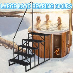 "5 Step Handrail Ladder for Swimming Pools Ground Level 660 lb Load Capacity RV/ Mobile Home Use Anti-Slip Panels" - Product Image 6