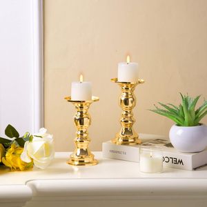 Gold Pillar Candle <b>Holders</b> Metal <b>Candlestick</b> <b>Holder</b> for Table Weddings - Product Image 3