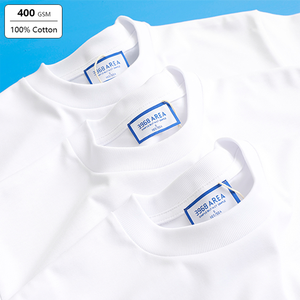 100% Cotton Heavyweight Plain Oversized Mock Neck Plus Size Women's T-<b>Shirt</b> with Embroidery and Custom Logo Printing - Product Image 3