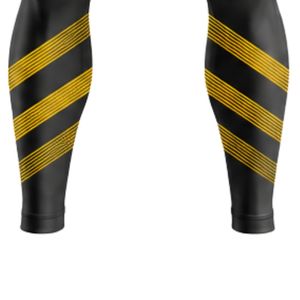 Leggings de cyclisme pour hommes et femmes, noir et jaune, longueur intégrale, rembourrés, respirants, leggings de performance pour le cyclisme en plein air - Product Image 4