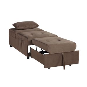 1pc <b>Brown</b> Velvet Tufted Modern Lift Top Storage Bench Solid Wood <b>Sofa</b> <b>Bed</b> with Pull Out Feature Home Furniture - Product Image 5