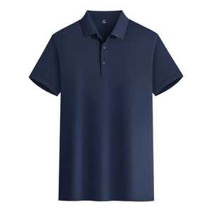 Service OEM spécial – T-shirt homme anti-plis en polyester/coton tricoté 200g, vente en gros, couleur unie, manches courtes, col boutonné, haute qualité - Product Image 2