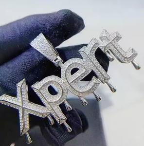 Dijes con Letra Inicial Personalizada de 4.60Ct con Diamante de Corte Redondo, Plata de Ley 925 Chapada en Plata, Clásico para Fiestas - Product Image 2