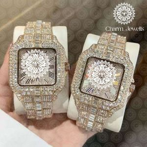 Reloj de Lujo para Hombre Charm Jewells, Cuadrado, de Acero Inoxidable, con Detalles de Diamantes, Movimiento Mecánico, Resistente al Agua 10 Bar - Product Image 4