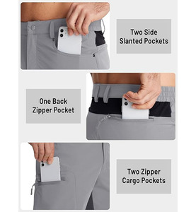 กางเกงขาสั้นลำลองผู้ชายสำหรับฤดูร้อน ผ้าเทอร์รี่ แห้งเร็ว กันยับ ปักลายชายผ่า เอวยางยืดสูง ระบายอากาศได้ดี ทรงหลวม - Product Image 5