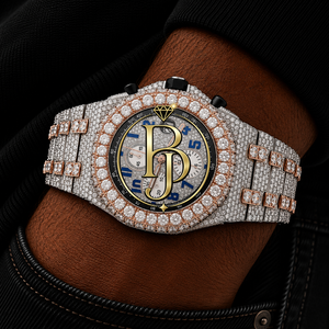 Reloj Cronógrafo de Cuarzo para Hombre Briva Luxury, con Diamantes, Cuadrado, Acero Inoxidable, Oro Rosa, Bisel de Cristal Grande, Azul - Product Image 2