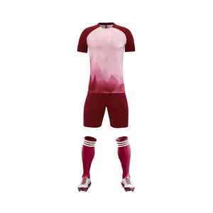 Maillot de football court personnalisé pour supporters et joueurs – Nouvelle saison – Ensemble de football rouge et blanc pour club – 100 % polyester respirant – Tenue d'équipe - Product Image 4
