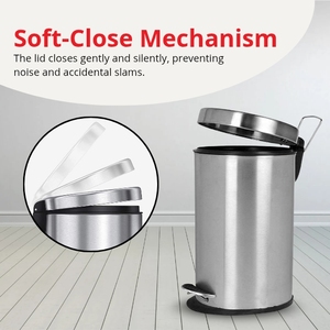Wholesale 5L Stainless Steel Indoor/Outdoor <b>Kitchen</b> Garbage <b>Bin</b> Sanitary Trash Can for Household Recycling Manufacturer-GRADE - Product Image 4
