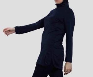 Camisetas Deportivas Negras de Alta Calidad, Transpirables, Personalizadas para Exteriores, Largas, Holgadas, con Media Cremallera, Modestas, Venta al por Mayor, OEM, ODM - Product Image 5