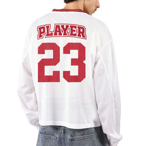 เสื้อเจอร์ซีย์อเมริกันฟุตบอลผู้ชายไซส์ใหญ่ ผ้าตาข่าย แขนยาว สตรีทแวร์ คอวี หมายเลขผู้เล่นแบบกำหนดเอง แฟชั่นเสื้อทีม - Product Image 3