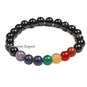 กำไลข้อมือหินอัญชันเจ็ดจักระสีดำ-เครื่องประดับแฟชั่นคริสตัล - Product Image 1