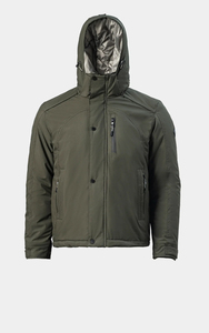 Veste matelassée coupe-vent à capuche pour homme, couleur unie, col montant, coupe classique, rembourrage en polyester, manteau décontracté d'hiver - Product Image 3