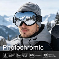 Lunettes de ski photochromiques en gros, verres polarisés en PC, protection UV, anti-buée, lunettes de snowboard, personnalisation OEM/ODM