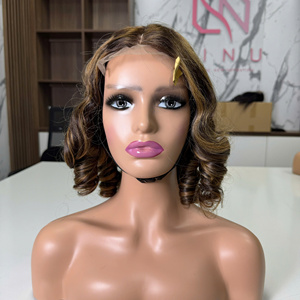 วิกผมคนจริงๆแบบมีลูกไม้ด้านหน้าผมคนเวียดนามสีไฮไลท์เด้งสีน้ำตาล - Product Image 5