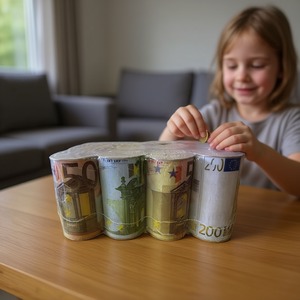 กระปุกออมสินฮูชากรานเด ดีไซน์ยูโร 50 100 200 ยูโร  แบบกลม ทำจากพลาสติก - Product Image 3
