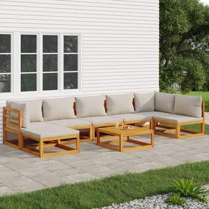 Conjunto de Muebles de Jardín en Gris Claro, Madera Natural para Comodidad al Aire Libre - Product Image 1