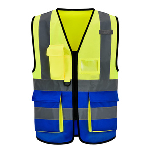 Ropa de seguridad nocturna para trabajadores en carreteras, ropa de seguridad para construcción, material de poliéster, con cremallera y bolsillos para ingenieros - Product Image 3