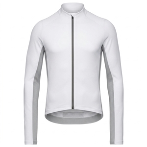 เสื้อปั่นจักรยานแขนยาวสีดำแบบซิปเต็มตัวทรงพอดีตัว - Product Image 5