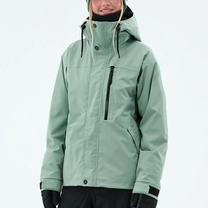 Pantalones de esquí con capucha para mujer, impermeables 10.000 mm, con aislamiento sintético, color verde, para invierno, Fasmic International, con cierre de cremallera - Product Image 1