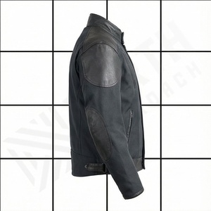 Chaqueta de moto de verano para hombre NAI-0566A, de cuero y textil, con cierre de cremallera, estilo motero, ropa de motociclismo de color personalizado. - Product Image 3