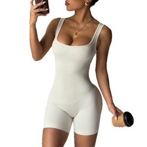 Workout Sets for Women <b>Padded</b> Tank Tops Matching Straight Leg Yoga Outfits Quick Dry Spandex/Nylon Crew <b>Neck</b> - Product Image 4