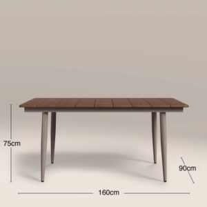Juego de Mesa de Comedor Rectangular Resistente y Minimalista con Seis Sillas Cómodas para el Hogar, Muebles para Restaurante, Uso en Exteriores - Product Image 5