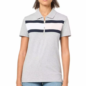 Polo décontracté pour femme en coton de qualité supérieure, respirant, à séchage rapide, avec logo personnalisé, manches courtes, écologique - Product Image 1