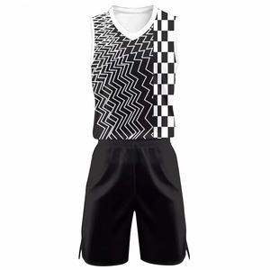 Ensemble Maillot et Short de Basketball Personnalisé Bleu Royal et Noir pour Hommes – Kit Sportif Respirant à Motif Zigzag Sublimé - Product Image 6