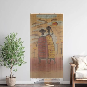Dreamy Vertical Blinds Bamboo Wood Bohemian Design African Village Blackout Eco-Friendly Screen Printing Wide <b>Blade</b> High Quality - Product Image 6