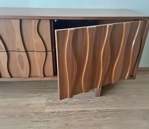 Table console d'appoint en bois massif recyclé de style moderne avec trois tiroirs pour l'ameublement de la maison, l'entrée, l'atelier ou l'appartement - Product Image 2