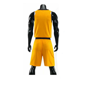 Conjunto de camiseta de baloncesto amarilla para hombre, camiseta sin mangas transpirable de poliéster, pantalones cortos, uniforme deportivo para adultos - Product Image 6