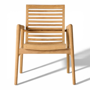 Fauteuil d'extérieur en teck massif, design scandinave, résistant aux intempéries, chaise de jardin pour usage extérieur - Product Image 1