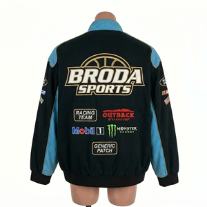 Wholesale OEM Heavy Cotton Motorcycle <b>Jacket</b> Customized Embroidery Logo Patch All Vintage <b>NASCAR</b> Racing Winter Plus Size Men's - Product Image 3