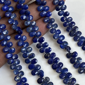 Perles de lapis-lazuli naturel facettées en forme de poire, 5x7 mm, haute qualité, pierres précieuses en lapis-lazuli en vrac pour la création de bijoux - Product Image 5