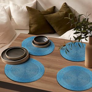 Mantel de Mesa de Boda de Diseño Personalizado, Lujoso, Nórdico, de Lino y PVC, Tejido, Bordado con Cuentas, Hecho a Mano, Ecológico, Reutilizable, de Grado Alimenticio - Product Image 5