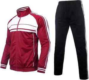 Ensemble de jogging en molleton pour homme, coupe slim, style streetwear, avec fermeture éclair, vêtements de sport, tenue de fitness - Product Image 1