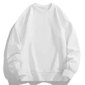 Sweat-shirt unisexe à col rond en coton, couleur unie, coupe ample, tricoté, décontracté, pour l'automne - Product Image 6