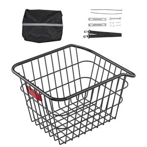 Cestino Posteriore per Bicicletta in Metallo Resistente con Luce Riflettente e Copertura Impermeabile, Sgancio Rapido - Product Image 1