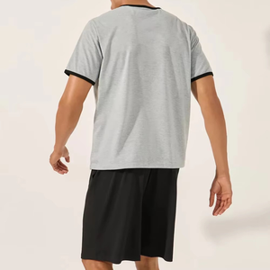 Ensemble décontracté personnalisé pour l'entraînement, deux pièces, t-shirt et short, vêtements d'été unisexes, ensemble de t-shirt et short vierges pour hommes - Product Image 5