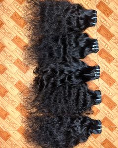 Extensiones de Cabello Humano Rizado Indio Natural, Remy, Doble Trama, Puntas Gruesas, Negro Natural, Precio de Fábrica desde India - Product Image 3