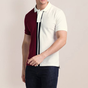 Polo à manches courtes en tricot color-block pour homme, style décontracté, coupe classique, faible MOQ, polos pour homme, vêtements pour homme - Product Image 5