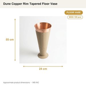 Vase de sol en fer fait main de 24 cm avec bordure en cuivre sable chaud, design conique pour la décoration intérieure, les hôtels et les mariages - Product Image 4